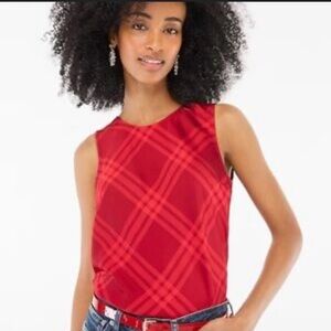J. Crew Red Checkered Tank Top